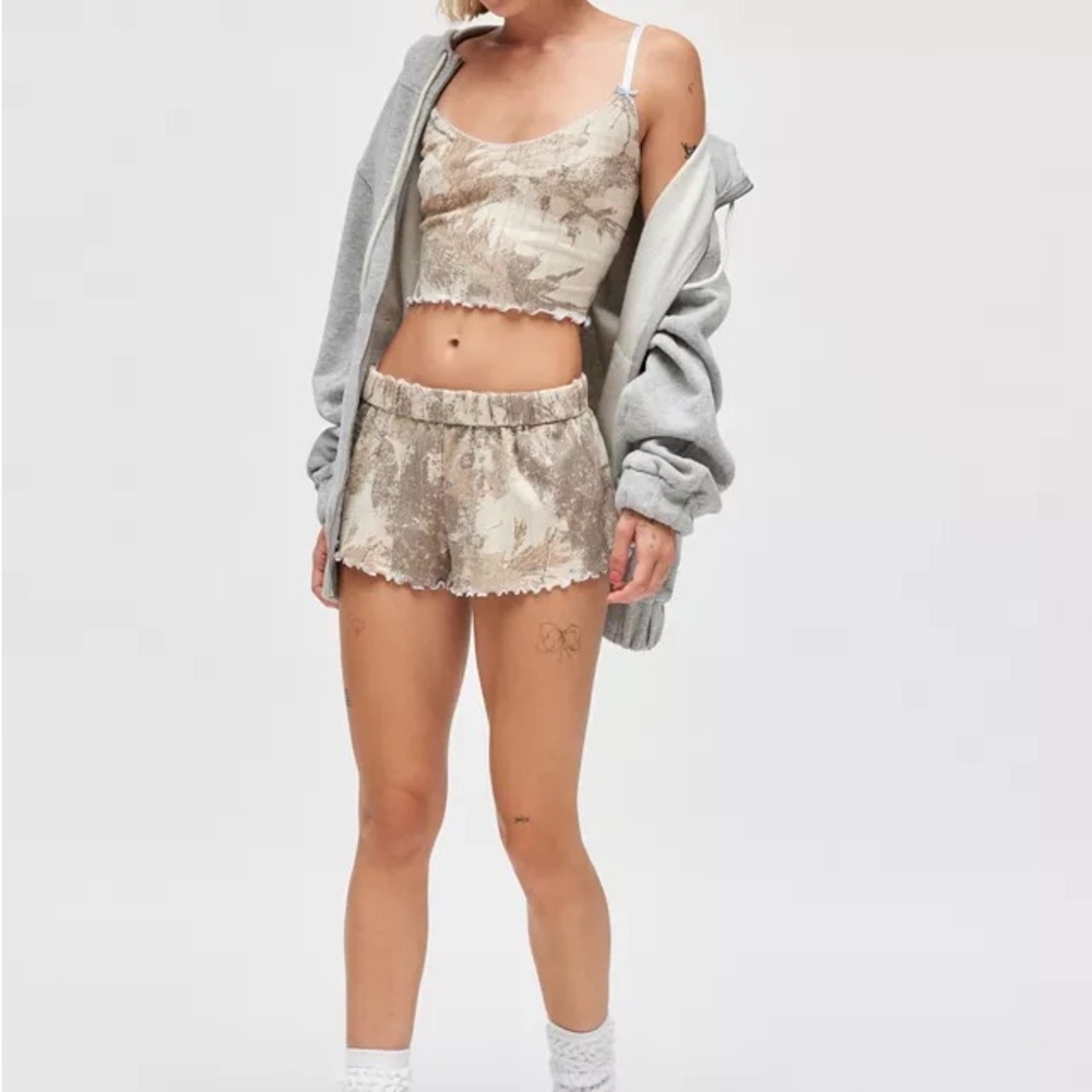 Urban Outfitters Beige and Gray Knit Top